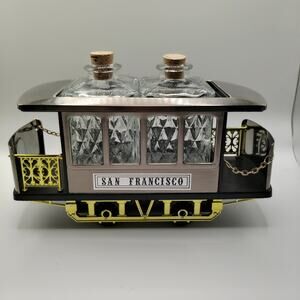 Vintage San Francisco Trolley Car Musical Decanter Set
